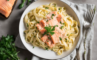 Creamy tagliatelle with salmon and lemon